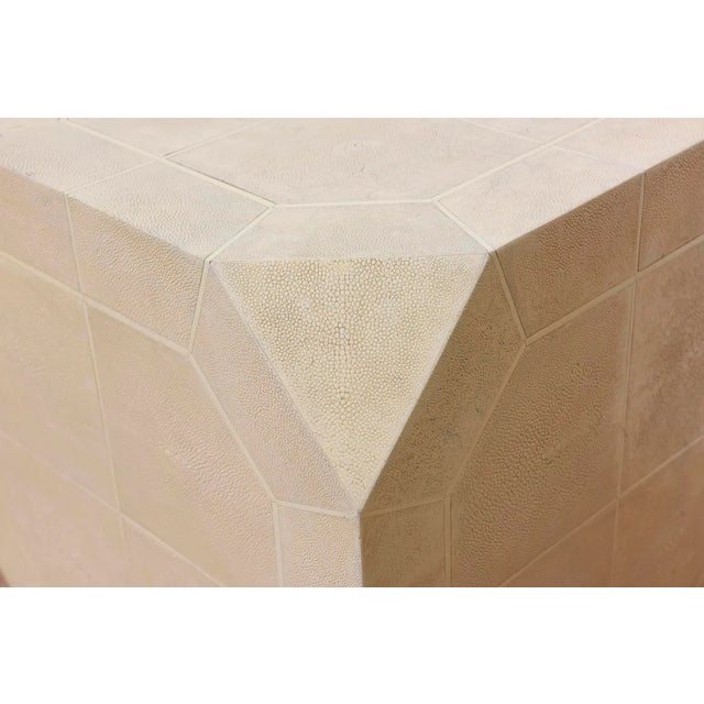 Vintage Ron Seff Shagreen and Bone Dice Side or End Tables Pair of Restored For Sale In Miami - Image 6 of 13