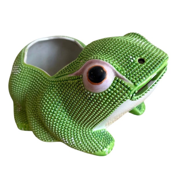Chinese Antique Large Chinese Green Frog Planter/Cachepot For Sale - Image 3 of 9