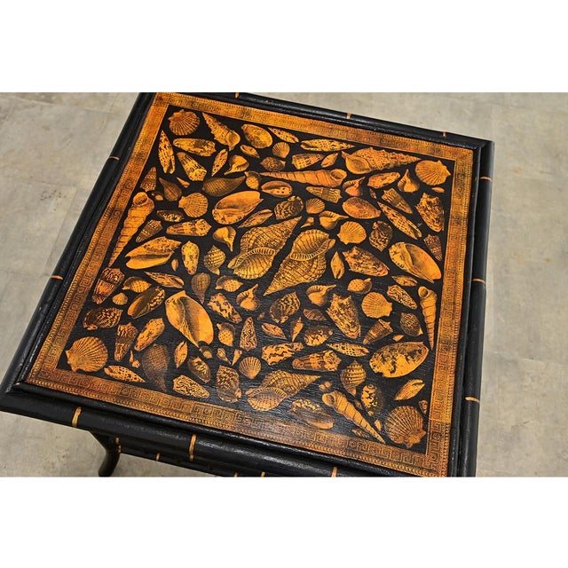 Brown Late 19th Century English Faux Bamboo Low Table with Recent Paint & Decoupage For Sale - Image 8 of 11