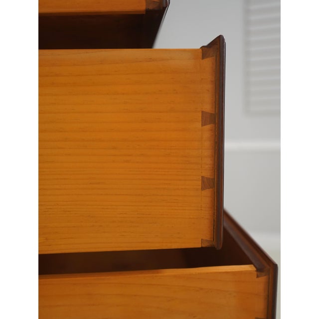 1990s Eldred Wheeler Cherry Flat Top 2 Piece Highboy For Sale - Image 5 of 17