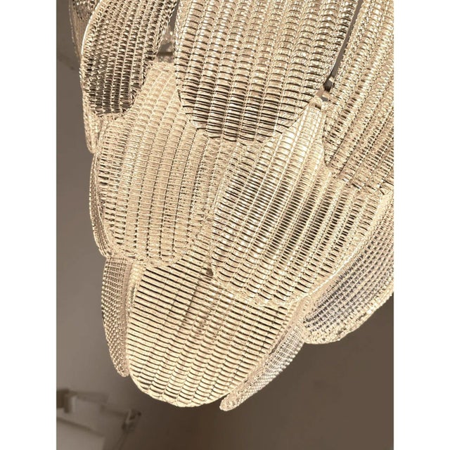 Contemporary diamanted trasparent “petals” murano glass chandelier by simoeng luxury modern chandelier with transparent...
