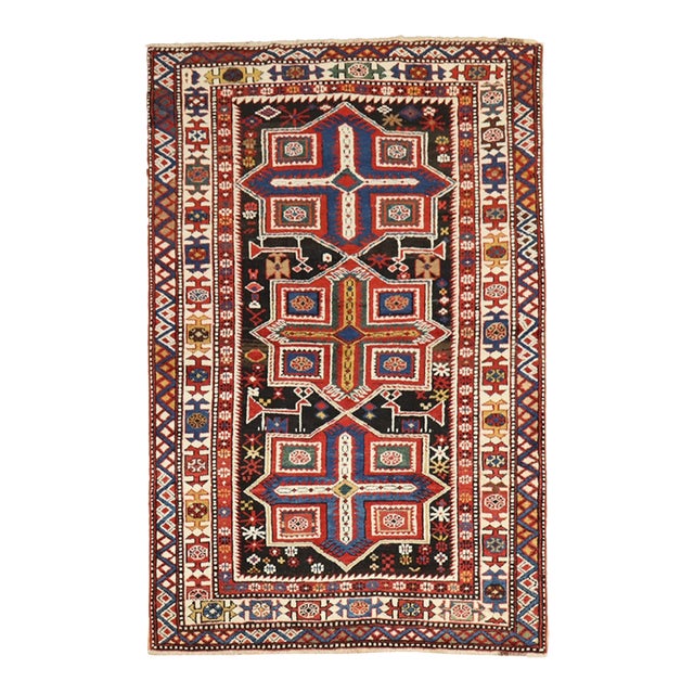 19th Century Antique Shirvan Rug - 3'4" X 5'4" For Sale