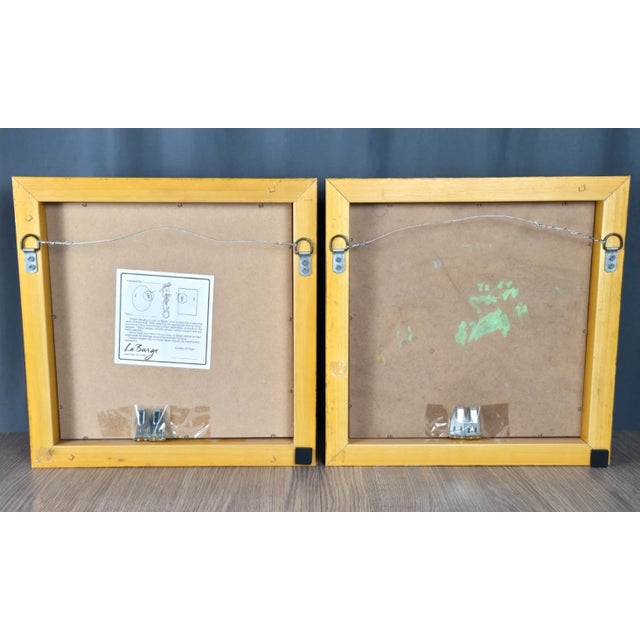 Wood Two LaBarge Venetian Style Square Gold Gilt Wall Mirrors For Sale - Image 7 of 14