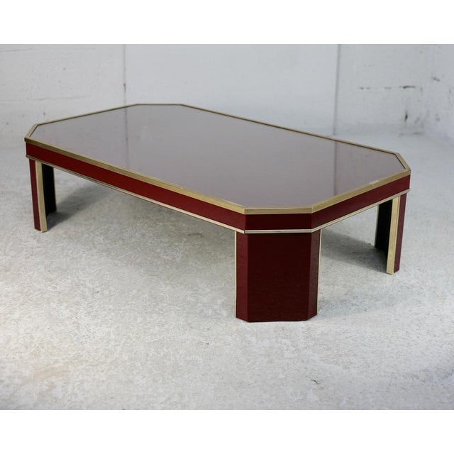 Coffee Table in Glass, Brass, Acrylic Glass and Wood by Eric Maville, France, 1970s For Sale - Image 10 of 18