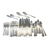 Mid 20th Century Mid Century Modern 51 Piece Del Mar 1881 Rogers Oneida Silverplate Flatware Set 8 of the Sea For Sale