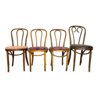 Vintage Thonet Style Bentwood Dining or Occasional Chairs - Set of 4 For Sale