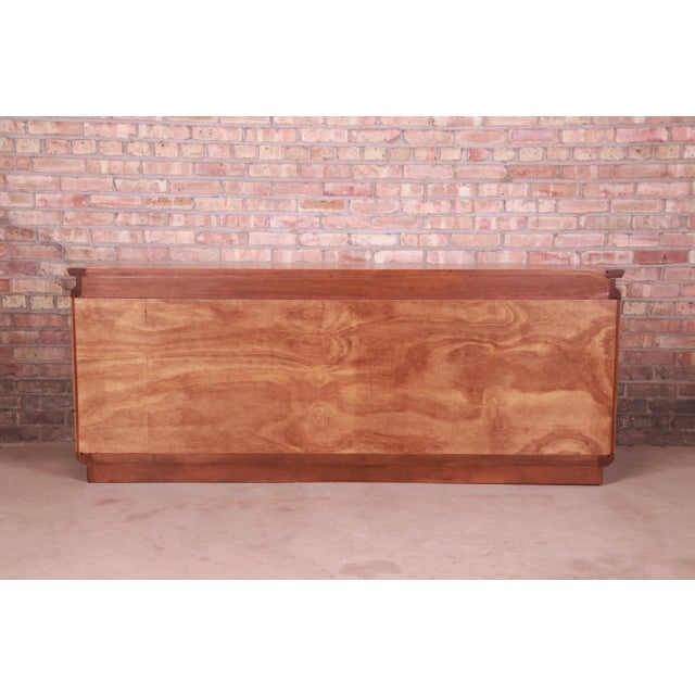 Raymond Sobota for Century Hollywood Regency Chinoiserie Burl Wood Sideboard Credenza, Newly Refinished For Sale - Image 12 of 13