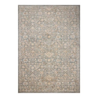 Chris Loves Julia x Loloi Palma Blue / Natural 7'-10" x 10' Area Rug For Sale