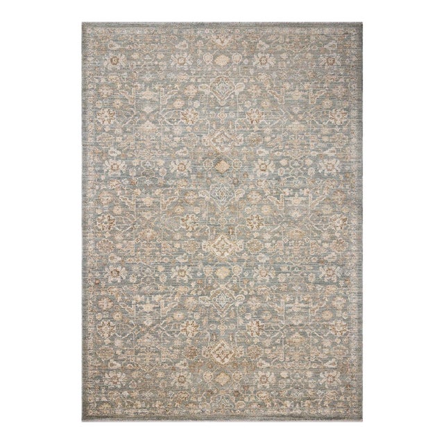 Chris Loves Julia x Loloi Palma Blue / Natural 7'-10" x 10' Area Rug For Sale