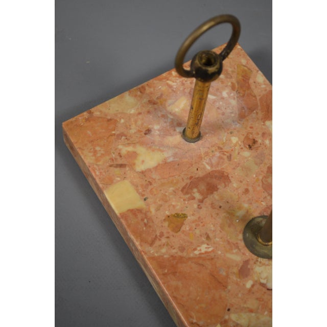 Italian Floor Lamp with Double Cone Shade and Italian Marble Base, 1950s For Sale - Image 17 of 18