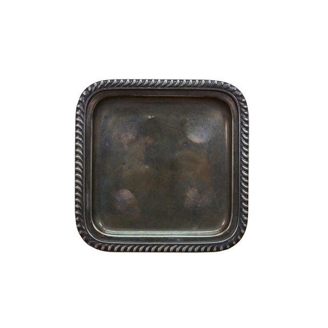 Traditional Antique 1876 Gorham Auditorium Hotel Chicago Silver Soldered Drink Serving Tray 6" For Sale - Image 3 of 10