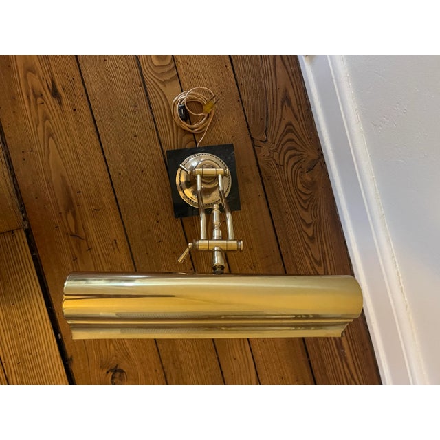 Vintage 1990s Brass Adjustable Polished Brass Piano Lamp For Sale In Cleveland - Image 6 of 8