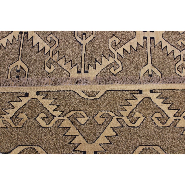 Textile Navajo Style Kilim Hand-Woven Wool Rug -5′11″ × 7′10″ For Sale - Image 7 of 8