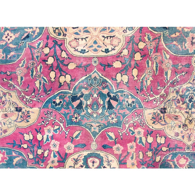 Magenta Late 19th Century Persian Lavar Kirman Rug For Sale - Image 8 of 16