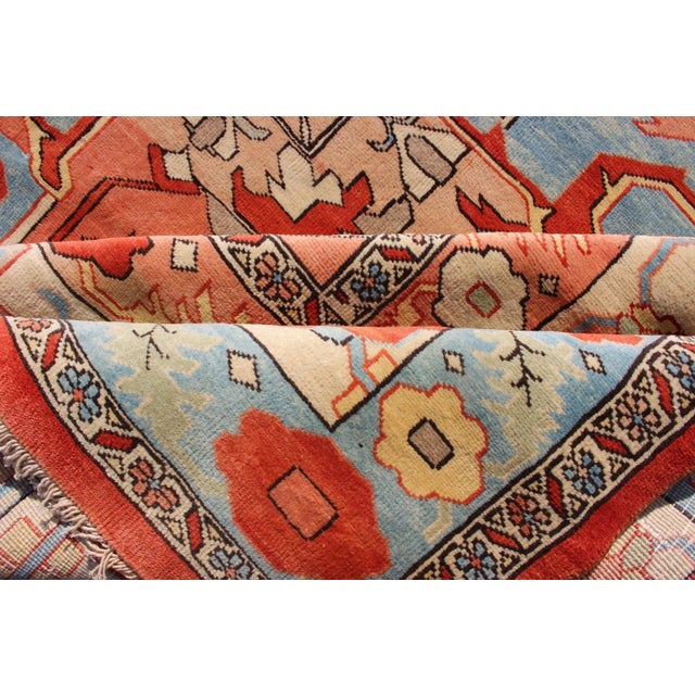 Very Large Serapi Rug With Medallion on a Cream Background Keivan Woven Arts 16'9"x28'8" For Sale - Image 12 of 12
