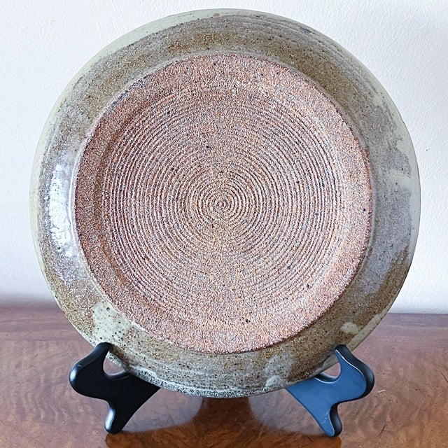 Ceramic Antique Art Nouveau Ceramic Charger Plate Bowl With Glazed Portrait Face For Sale - Image 7 of 9