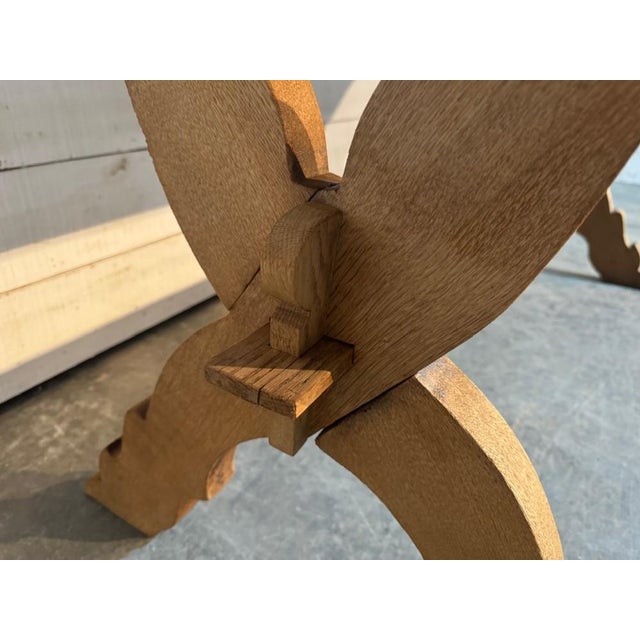 Brown Oak Farmhouse Dining Table, 1925 For Sale - Image 8 of 10