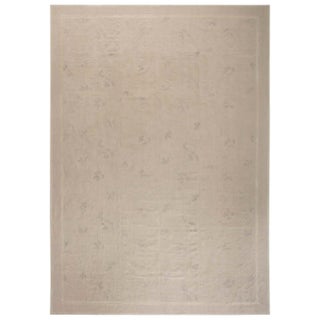 Modern Aubusson Style Beige Wool Rug by Eric Cohler by Doris Leslie Blau For Sale