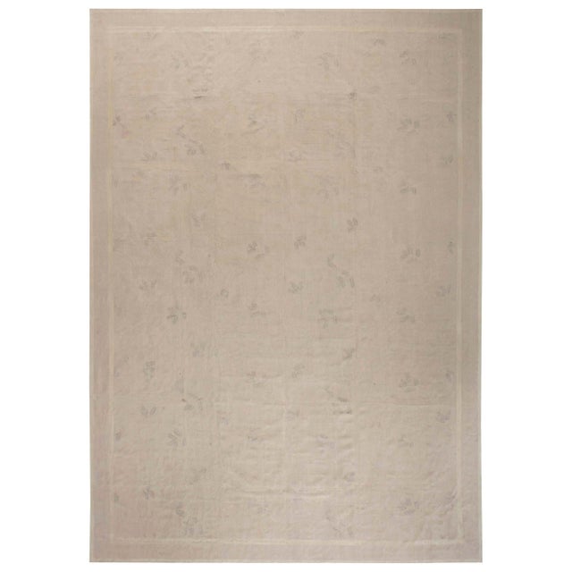 Modern Aubusson Style Beige Wool Rug by Eric Cohler by Doris Leslie Blau For Sale