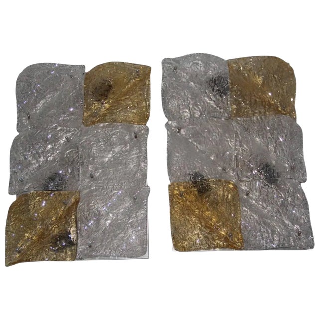 Large Glass Sconces from Esperia, 1960s, Set of 2 For Sale