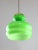 Mid-Century Modern Mid-Century Italian Green Brass and Glass Pendant Lamp For Sale - Image 3 of 11