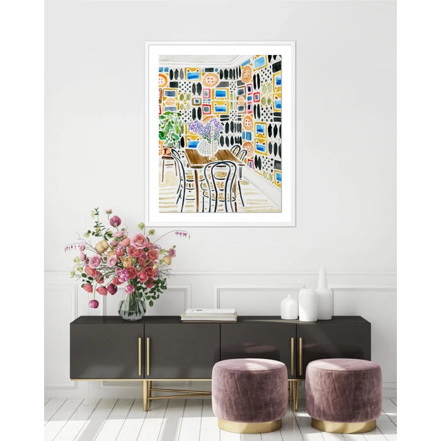 Contemporary Ready for Conversation by Kate Lewis in White Frame, Medium Art Print For Sale - Image 3 of 4