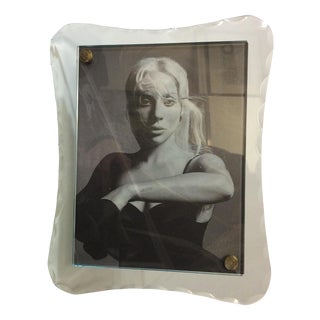 Crystal Glass Portrait Frame with Double Position from Fontana Arte, 1940s For Sale