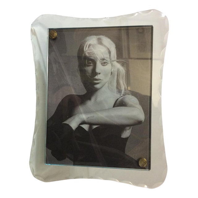 Crystal Glass Portrait Frame with Double Position from Fontana Arte, 1940s For Sale