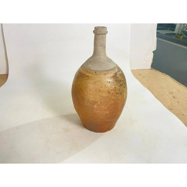 Brown Rustic Stoneware Pottery Jug with Glaze, 20th Century For Sale - Image 8 of 12
