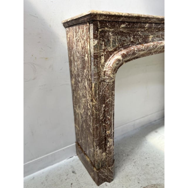 Louis XIV Style Fireplace in Speckled Red Marble, 19th Century For Sale - Image 4 of 16