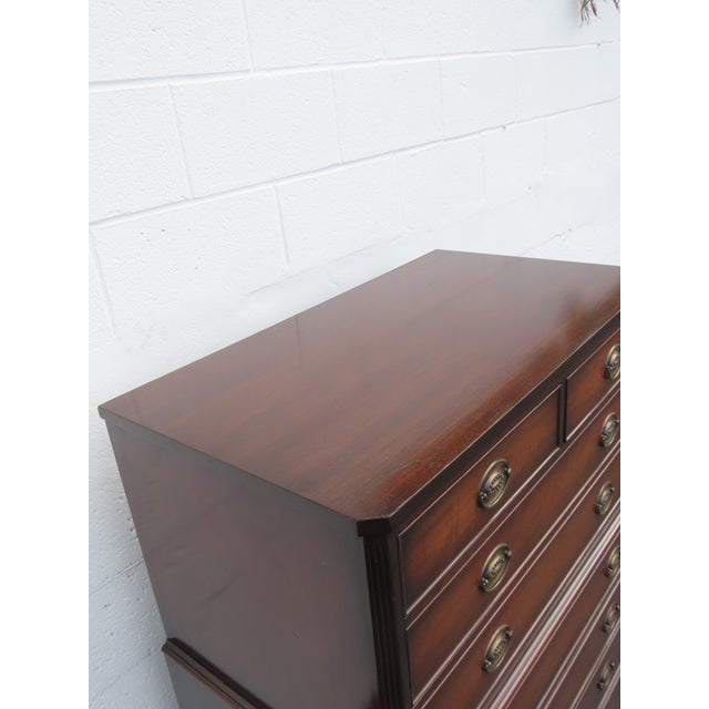 Brown 1940s Mahogany Tall Chest of Drawers 6442 For Sale - Image 8 of 15