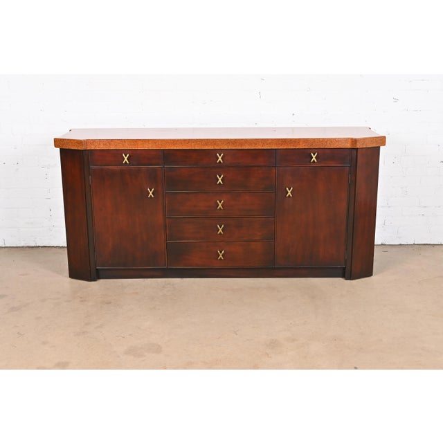 Paul Frankl for Johnson Furniture Mahogany Sideboard or Bar Cabinet, 1950s For Sale - Image 12 of 12