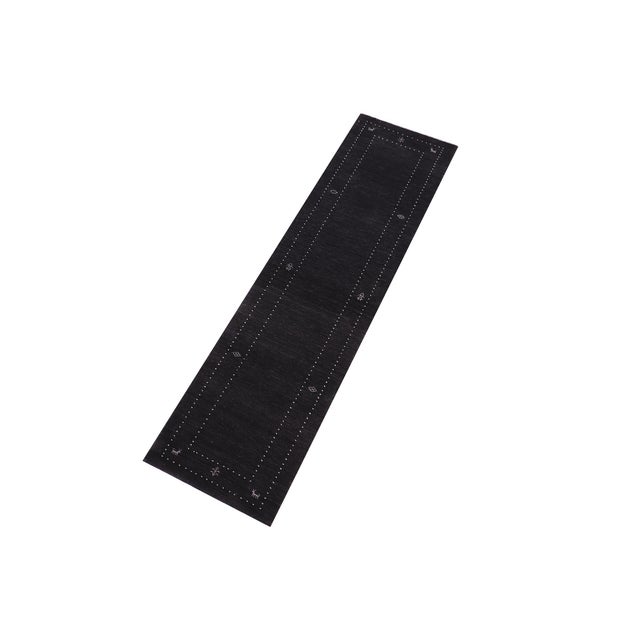 Boho Chic Gabbeh Black Wool Runner Rug- 2'7''x11'10'' For Sale - Image 10 of 10