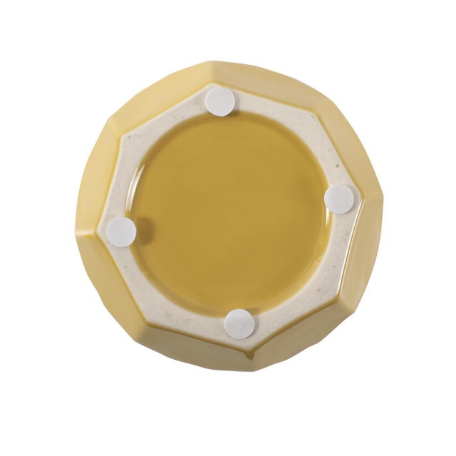 Yellow Golden Bee Ceramic Cache Pot- Short For Sale - Image 8 of 9