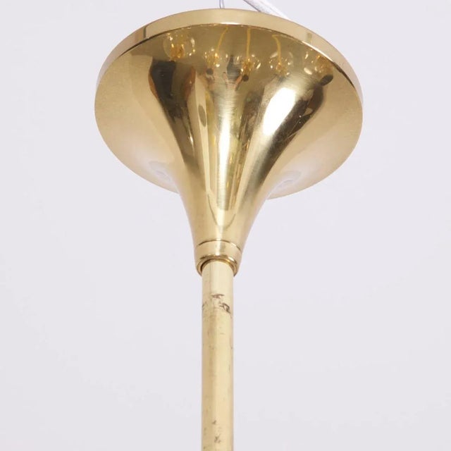 Rare large Ott International brass chandelier with glass balls and eight E27 fittings. To be on the the safe side, the...