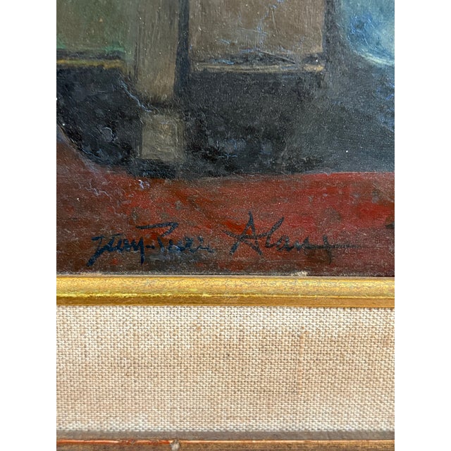 Blue Jean-Pierre Alaux “La Harpe Irlandaise” Original Oil Painting 1950 Beaux-Arts For Sale - Image 8 of 12