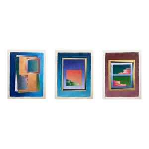 Triptych of Richard Carter Op Art Paintings