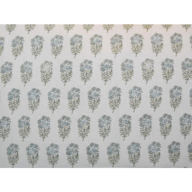 English Designer Wells Abbott Floral Blocked Linen Pillow Including the Feather Down Instert For Sale - Image 3 of 6