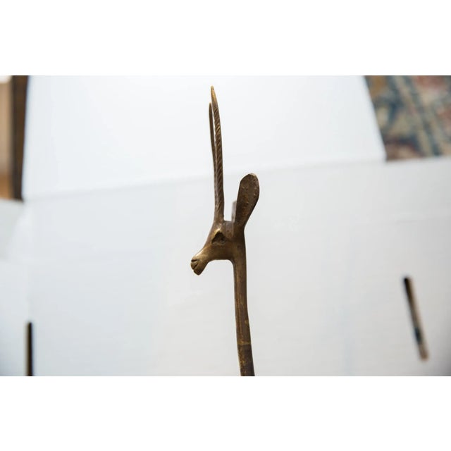 Vintage African Bronze Left Facing Gazelle For Sale - Image 4 of 9