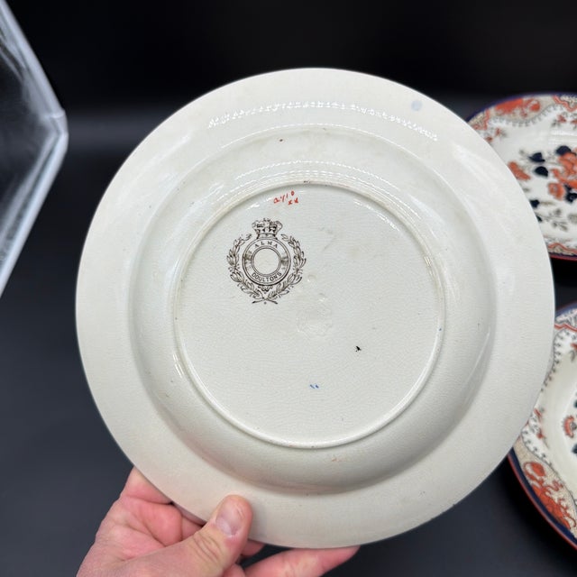 A Set of 4 Antique Doulton’s Alma Pattern Soup Plates, Circa 1880’s For Sale - Image 11 of 12