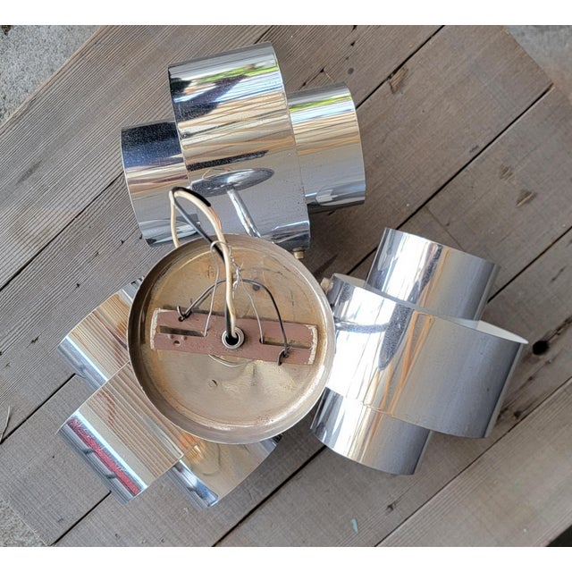 Mid-Century Modern Robert Sonneman Attributed Chrome 3 Light Chandelier For Sale - Image 3 of 12