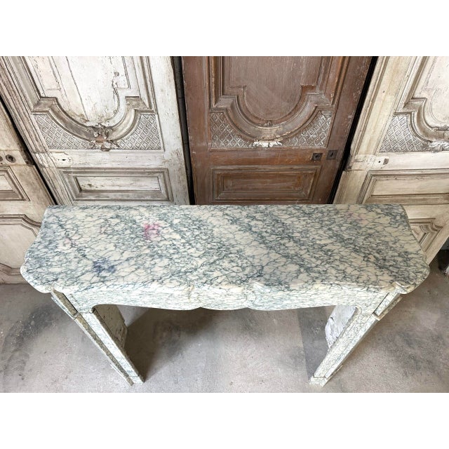 French Fireplace in Green Marble, 1900s For Sale - Image 4 of 11