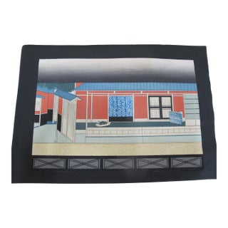 Sadanobu Hasegawa III Japanese Bunraku Puppet Theater Tissue Overlay Woodblock For Sale
