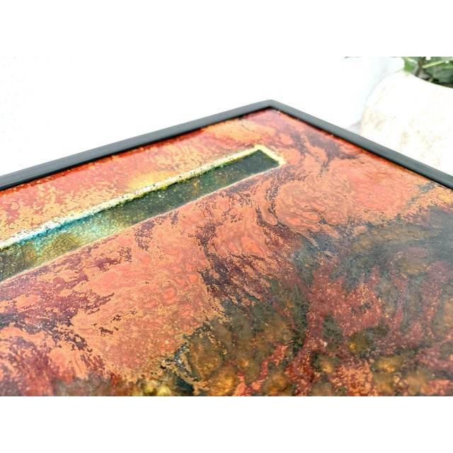 Coffee Table in Enameled Lava and Metal by Robert and Jean Cloutier, 1950s For Sale - Image 17 of 18
