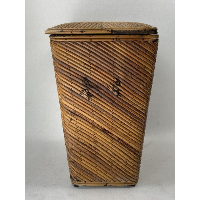 Rattan Bamboo Pencil Reed Trunk, 1960s For Sale - Image 6 of 16