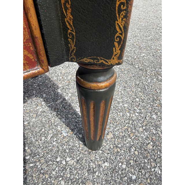 1990s Theodore Alexander Commode Leather Chest of Drawers Brass Hardware For Sale - Image 11 of 18