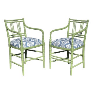 Kittinger Faux Bamboo Armchairs - Set of 2 For Sale
