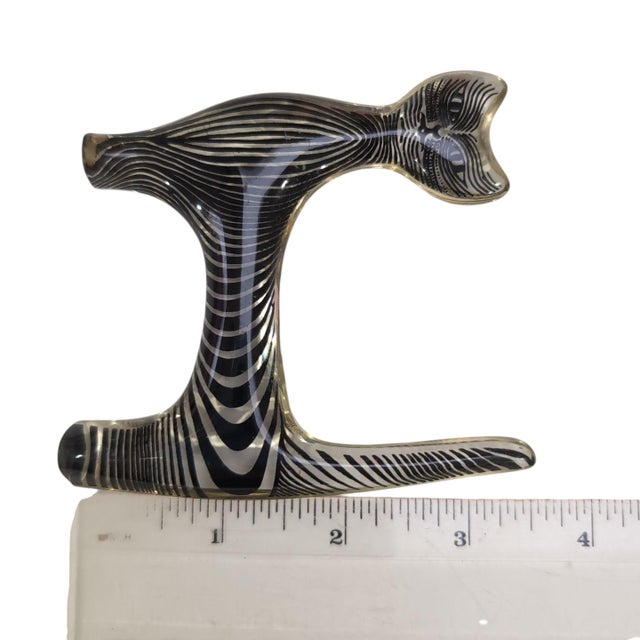 Abraham Palatnik Set of 2 Cats 1960s Lucite Art Clear/Black Made in Brazil For Sale - Image 9 of 12