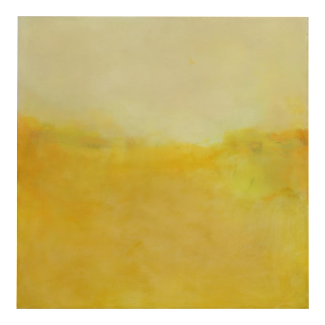 Contemporary Abstract Oil, Encaustic & Mixed Media on Panel "The Summer Sun" by Janise Yntema For Sale