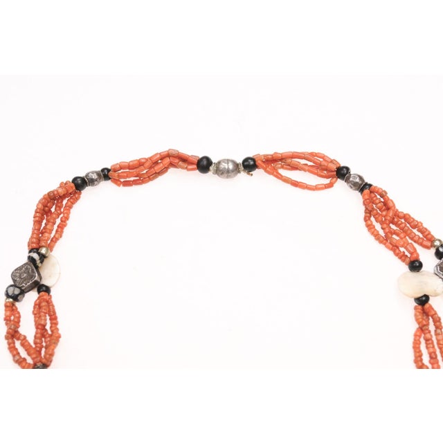 Antique Coral & Metal Beaded Necklace For Sale - Image 11 of 14